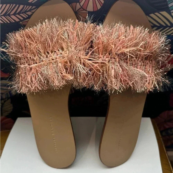 NWOT LOEFFLER RANDALL Katie Raffia Plank Slide in Ballet & Rose Gold size 9 - Picture 12 of 12